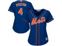 Royal Blue Authentic Lenny Dykstra Women's Jersey #4 Cool Base MLB New York Mets Majestic Alternate Home