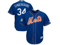 Royal Blue Authentic Noah Syndergaard Youth Jersey 2017 Spring Training #34 Cool Base MLB New York Mets Majestic