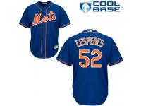 Royal Blue Authentic Yoenis Cespedes Youth Jersey #52 Cool Base MLB New York Mets Majestic Alternate Home