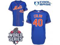 Royal Blue Bartolo Colon Men #40 Majestic MLB New York Mets 2015 World Series Cool Base Alternate Home Jersey