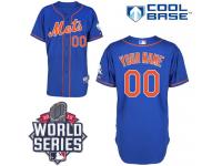 Royal Blue Customized Women Majestic MLB New York Mets 2015 World Series Cool Base Alternate Home Jersey