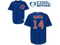 Royal Blue Ernie Banks Men #14 Majestic MLB Chicago Cubs Cool Base Alternate Jersey