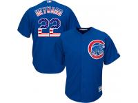 Royal Blue Jason Heyward Men #22 Majestic MLB Chicago Cubs USA Flag Fashion Jersey