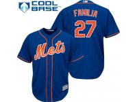 Royal Blue Jeurys Familia Men #27 Majestic MLB New York Mets Cool Base Alternate Home Jersey