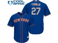 Royal Blue Jeurys Familia Men #27 Majestic MLB New York Mets Cool Base Alternate Road Jersey