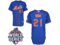 Royal Blue Lucas Duda Men #21 Majestic MLB New York Mets 2015 World Series Cool Base Alternate Home Jersey