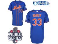 Royal Blue Matt Harvey Women #33 Majestic MLB New York Mets 2015 World Series Cool Base Alternate Home Jersey