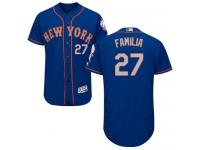 Royal-Gray Jeurys Familia Men #27 Majestic MLB New York Mets Flexbase Collection Jersey