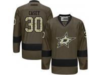 Stars #30 Jon Casey Green Salute to Service Stitched NHL Jersey