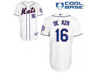 White Alejandro De Aza Men #16 Majestic MLB New York Mets Cool Base Alternate Jersey