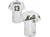 White Asdrubal Cabrera Men #13 Majestic MLB New York Mets 2016 Memorial Day Fashion Flex Base Jersey