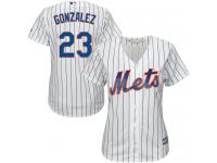 White Authentic Adrian Gonzalez Women's Home Majestic Jersey #23 Cool Base MLB New York Mets
