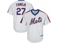 White Authentic Jeurys Familia Youth Jersey #27 Cool Base MLB New York Mets Majestic Alternate