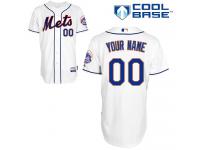 White Customized Women Majestic MLB New York Mets Cool Base Alternate Jersey