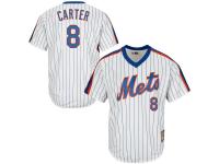 White Gary Carter Men #8 Majestic MLB New York Mets Cooperstown Collection Jersey