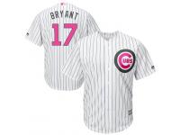 White Kris Bryant Men #17 Majestic MLB Chicago Cubs 2016 Mother Day Cool Base Jersey