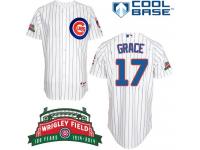 White Mark Grace Men #17 Majestic MLB Chicago Cubs Cool Base Home Jersey