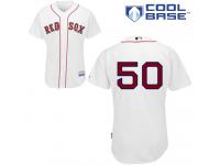 White Mookie Betts Men #50 Majestic MLB Boston Red Sox Cool Base Home Jersey
