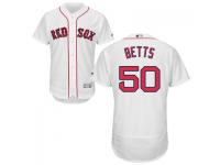 White Mookie Betts Men #50 Majestic MLB Boston Red Sox Flexbase Collection Jersey