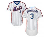 White-Royal Curtis Granderson Men #3 Majestic MLB New York Mets Flexbase Collection Jersey