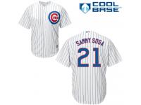 White Sammy Sosa Men #21 Majestic MLB Chicago Cubs Cool Base Home Jersey