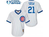 White Sammy Sosa Men #21 Majestic MLB Chicago Cubs Cooperstown Home Jersey
