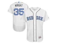 White Steven Wright Men #35 Majestic MLB Boston Red Sox 2016 Father Day Fashion Flex Base Jersey