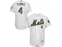 White Wilmer Flores Men #4 Majestic MLB New York Mets 2016 Memorial Day Fashion Flex Base Jersey
