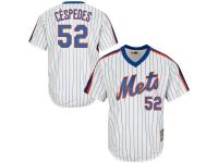 White Yoenis Cespedes Men #52 Majestic MLB New York Mets Cooperstown Collection Jersey
