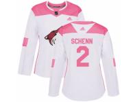 Women Adidas Arizona Coyotes #2 Luke Schenn White/Pink Fashion NHL Jersey