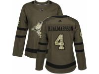 Women Adidas Arizona Coyotes #4 Niklas Hjalmarsson Green Salute to Service NHL Jersey