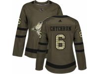 Women Adidas Arizona Coyotes #6 Jakob Chychrun Green Salute to Service NHL Jersey