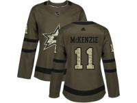 Women Adidas Dallas Stars #11 Curtis McKenzie Green Salute to Service NHL Jersey