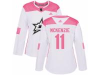 Women Adidas Dallas Stars #11 Curtis McKenzie White/Pink Fashion NHL Jersey