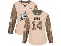 Women Adidas Dallas Stars #14 Jamie Benn Camo Veterans Day Practice NHL Jersey