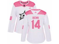 Women Adidas Dallas Stars #14 Jamie Benn White/Pink Fashion NHL Jersey