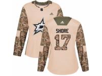 Women Adidas Dallas Stars #17 Devin Shore Camo Veterans Day Practice NHL Jersey