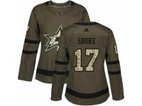 Women Adidas Dallas Stars #17 Devin Shore Green Salute to Service NHL Jersey