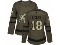 Women Adidas Dallas Stars #18 Tyler Pitlick Green Salute to Service NHL Jersey