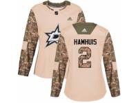 Women Adidas Dallas Stars #2 Dan Hamhuis Camo Veterans Day Practice NHL Jersey
