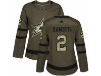 Women Adidas Dallas Stars #2 Dan Hamhuis Green Salute to Service NHL Jersey