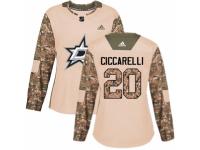 Women Adidas Dallas Stars #20 Dino Ciccarelli Camo Veterans Day Practice NHL Jersey