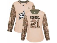 Women Adidas Dallas Stars #21 Antoine Roussel Camo Veterans Day Practice NHL Jersey
