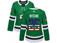 Women Adidas Dallas Stars #25 Brett Ritchie Green USA Flag Fashion NHL Jersey