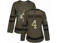 Women Adidas Dallas Stars #4 Craig Hartsburg Green Salute to Service NHL Jersey