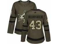 Women Adidas Dallas Stars #43 Valeri Nichushkin Green Salute to Service NHL Jersey