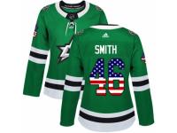 Women Adidas Dallas Stars #46 Gemel Smith Green USA Flag Fashion NHL Jersey