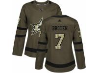 Women Adidas Dallas Stars #7 Neal Broten Green Salute to Service NHL Jersey