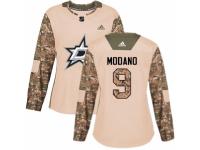 Women Adidas Dallas Stars #9 Mike Modano Camo Veterans Day Practice NHL Jersey