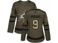 Women Adidas Dallas Stars #9 Mike Modano Green Salute to Service NHL Jersey